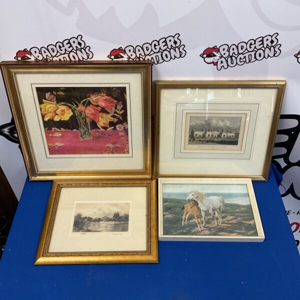 Lot of four prints including david laws signed engraving