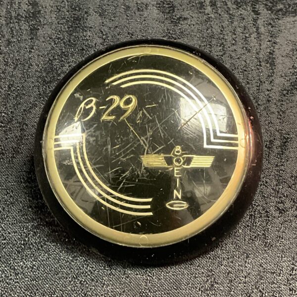 Original B-29 Superfortress control column cap with silver detailing.