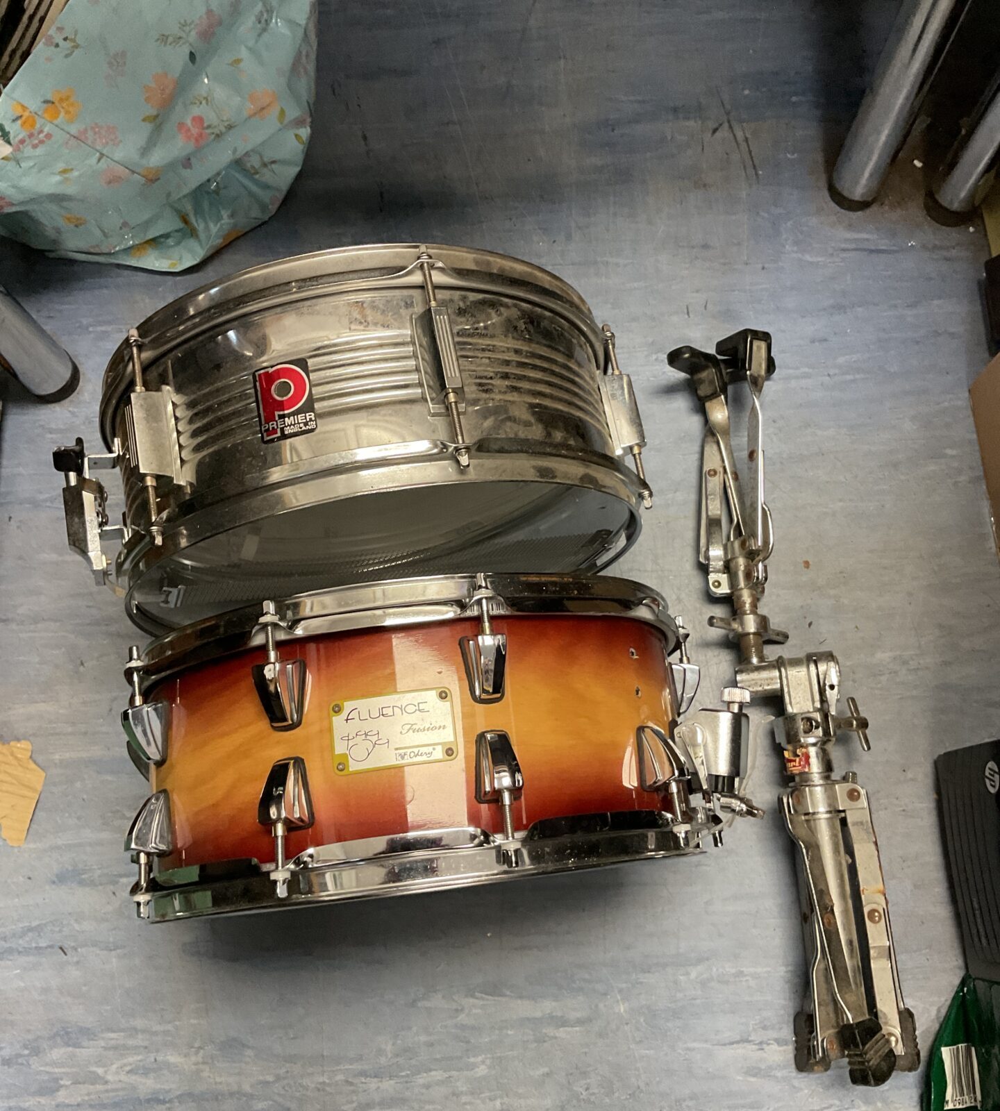 Premier & fluence snare drums & stand
