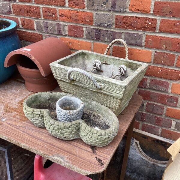 Three stone effect garden planters