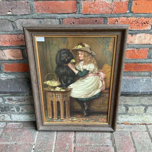 Charles trevor garland print of a girl with her dog titled good old tory
