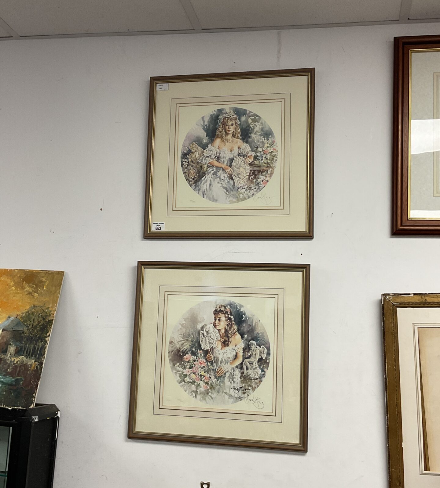 Pair of signed limited edition gordon king prints with blind stamps