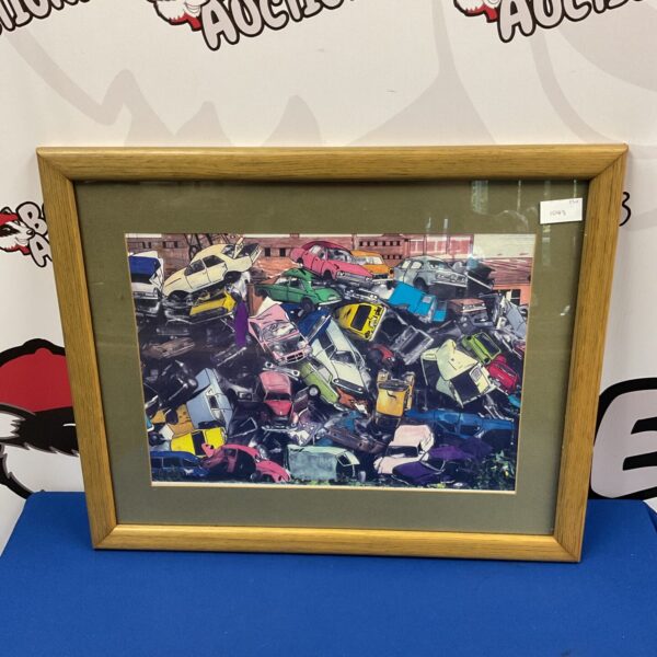 Framed print of a scrap yard