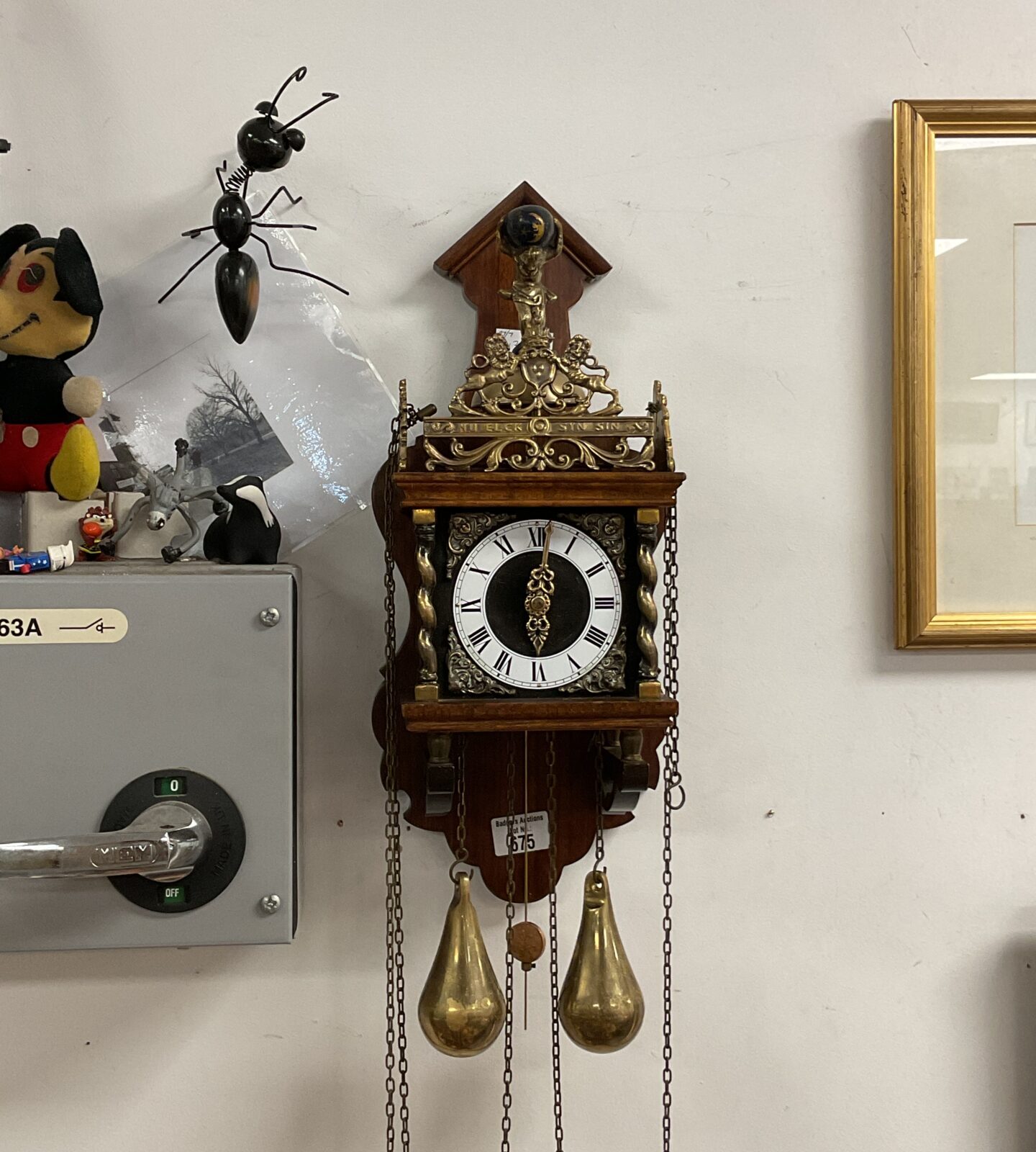 Dutch Wuba Zaansk wall clock with weights working
