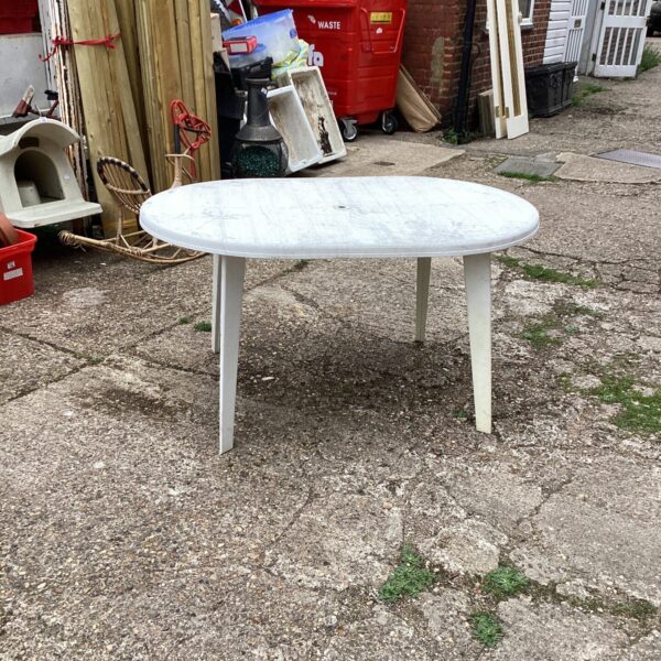 Large white plastic garden Table
