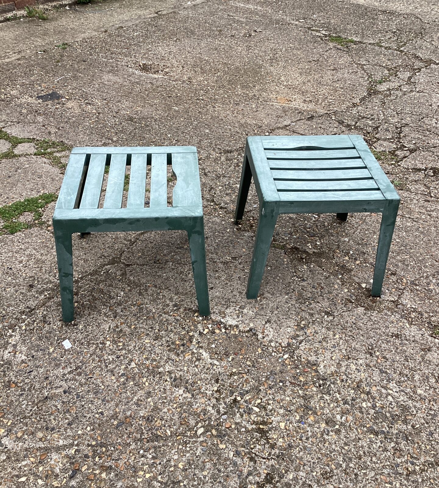 Two small patio tables