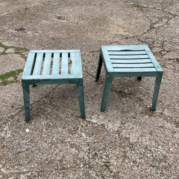 Two small patio tables