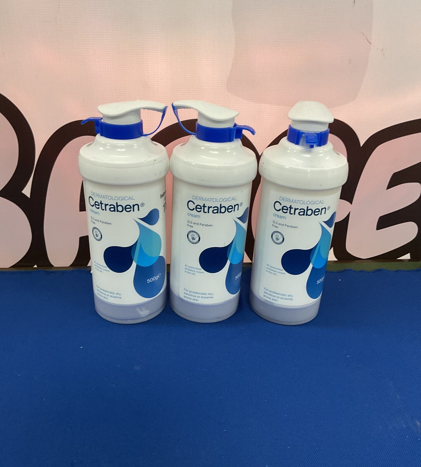 Three new bottles of cetraben dermatological cream