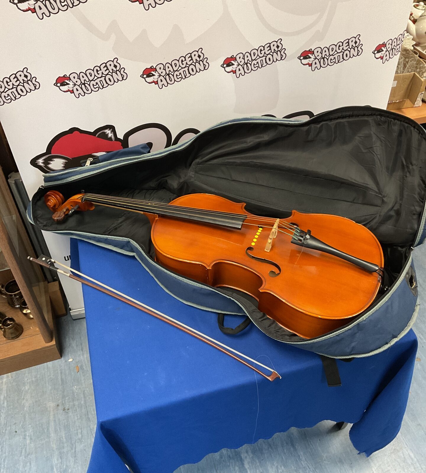 3/4 size cello in case with bow