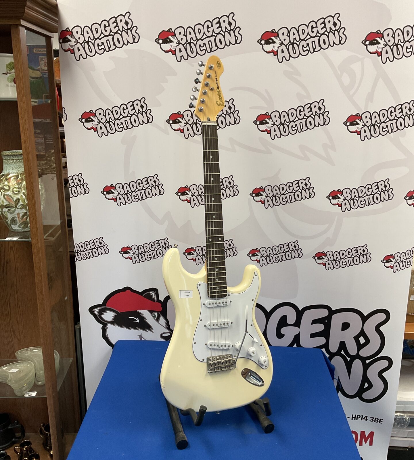 White encore blaster series electric guitar