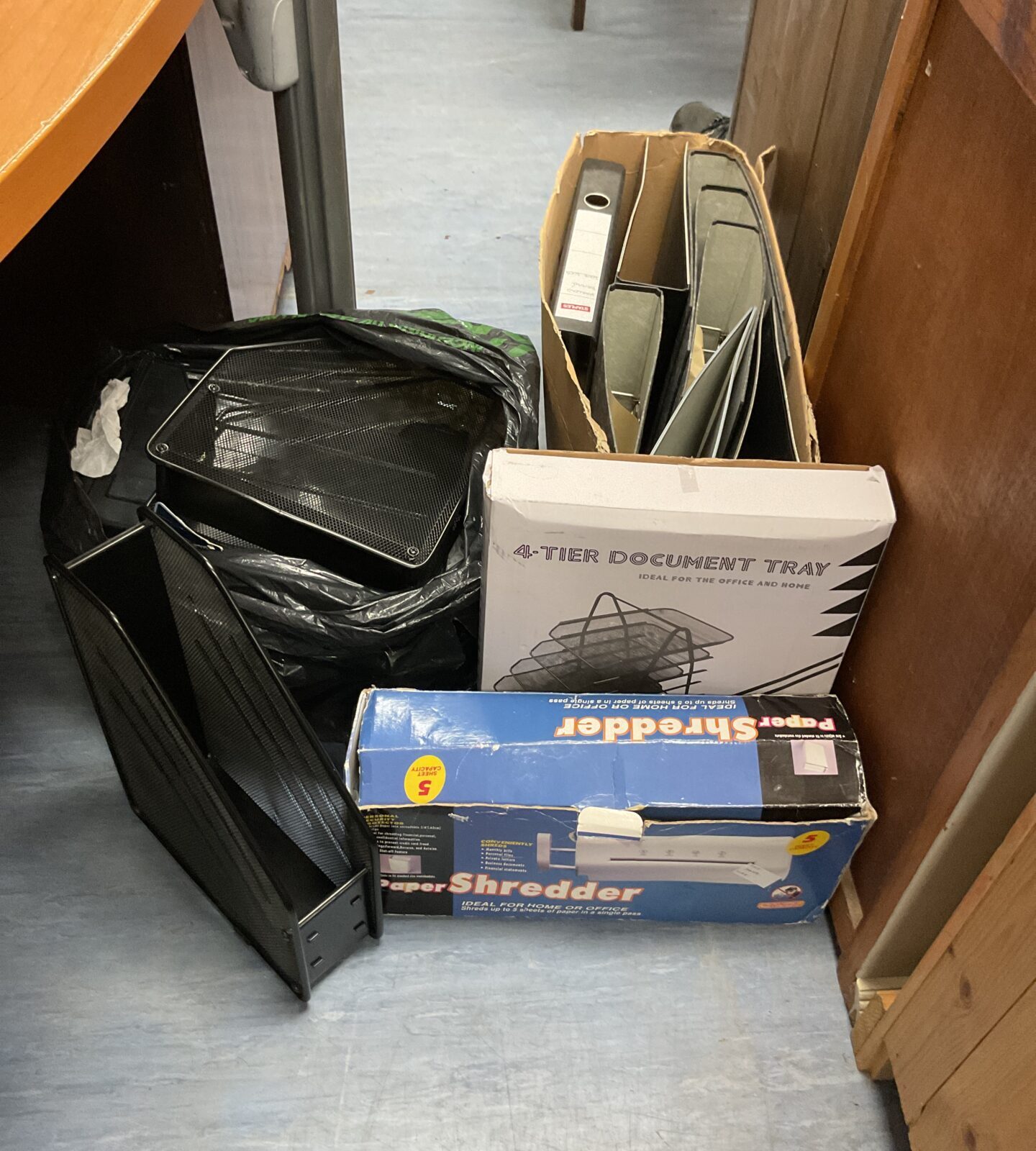 Job lot of officeware inc ringbinders, mesh organiser trays and holders