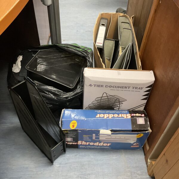 Job lot of officeware inc ringbinders, mesh organiser trays and holders