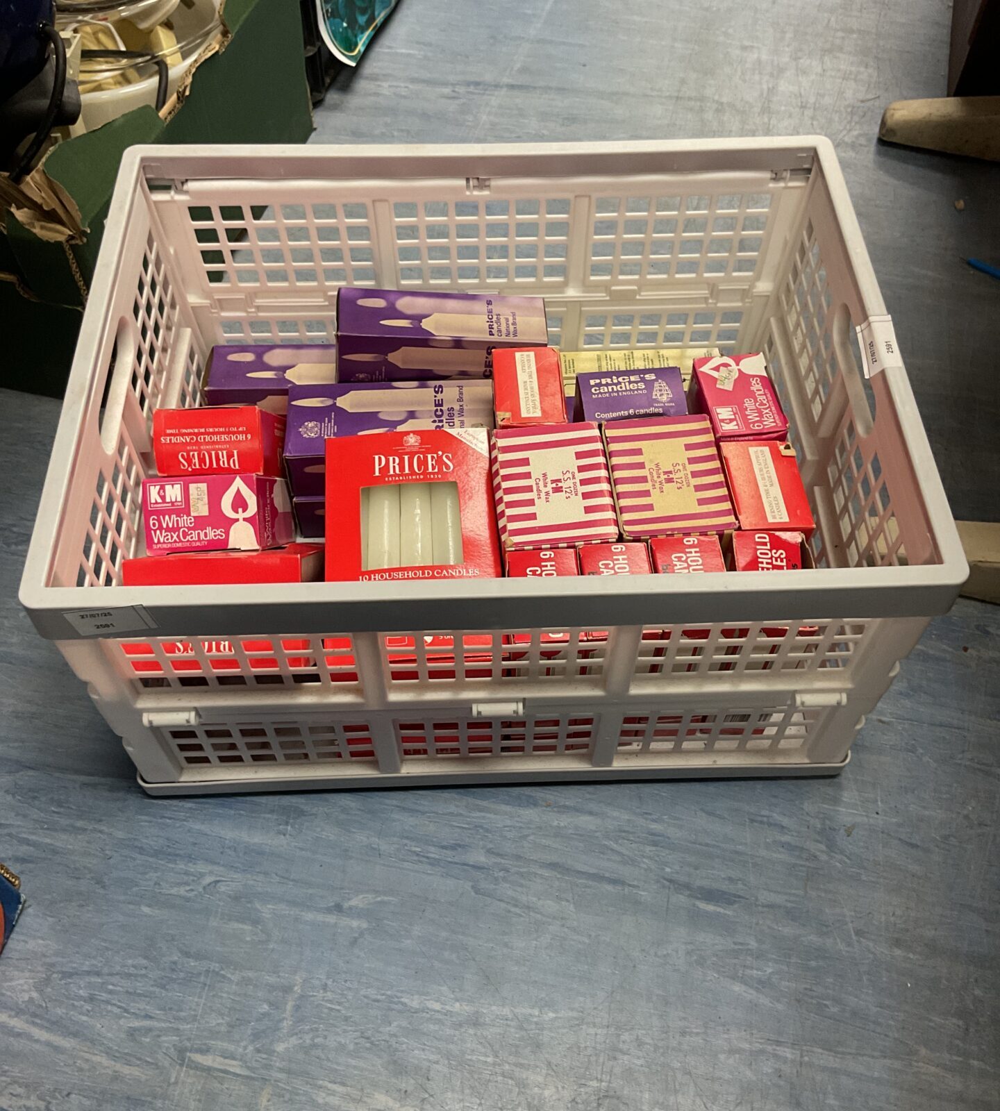 Box of full of candles inc prices
