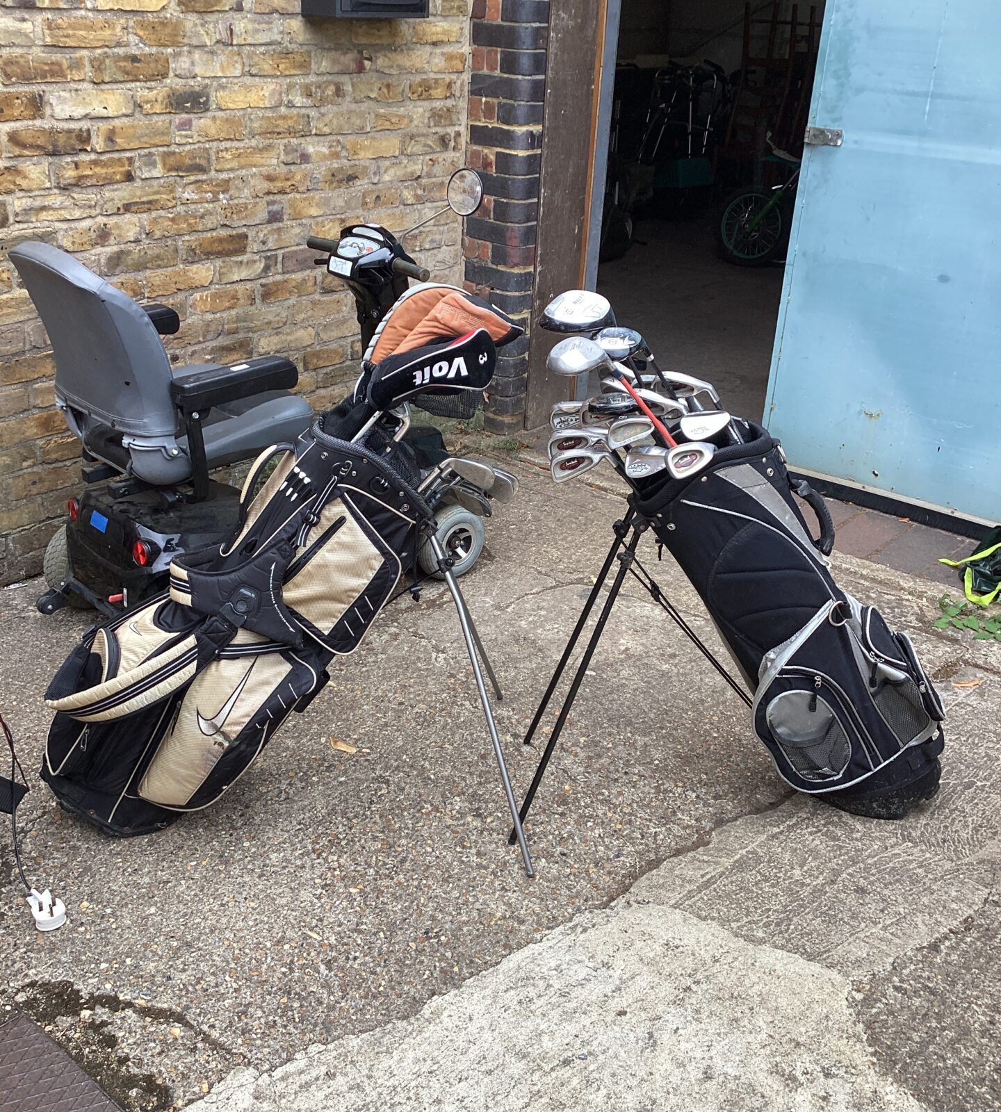Large quantity of golf clubs and Two Stand Bags