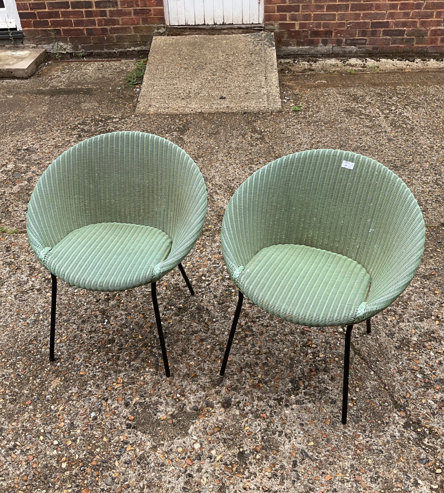 Pair of lloyd loom style tub chairs