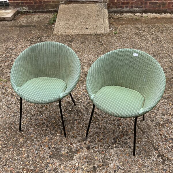 Pair of lloyd loom style tub chairs