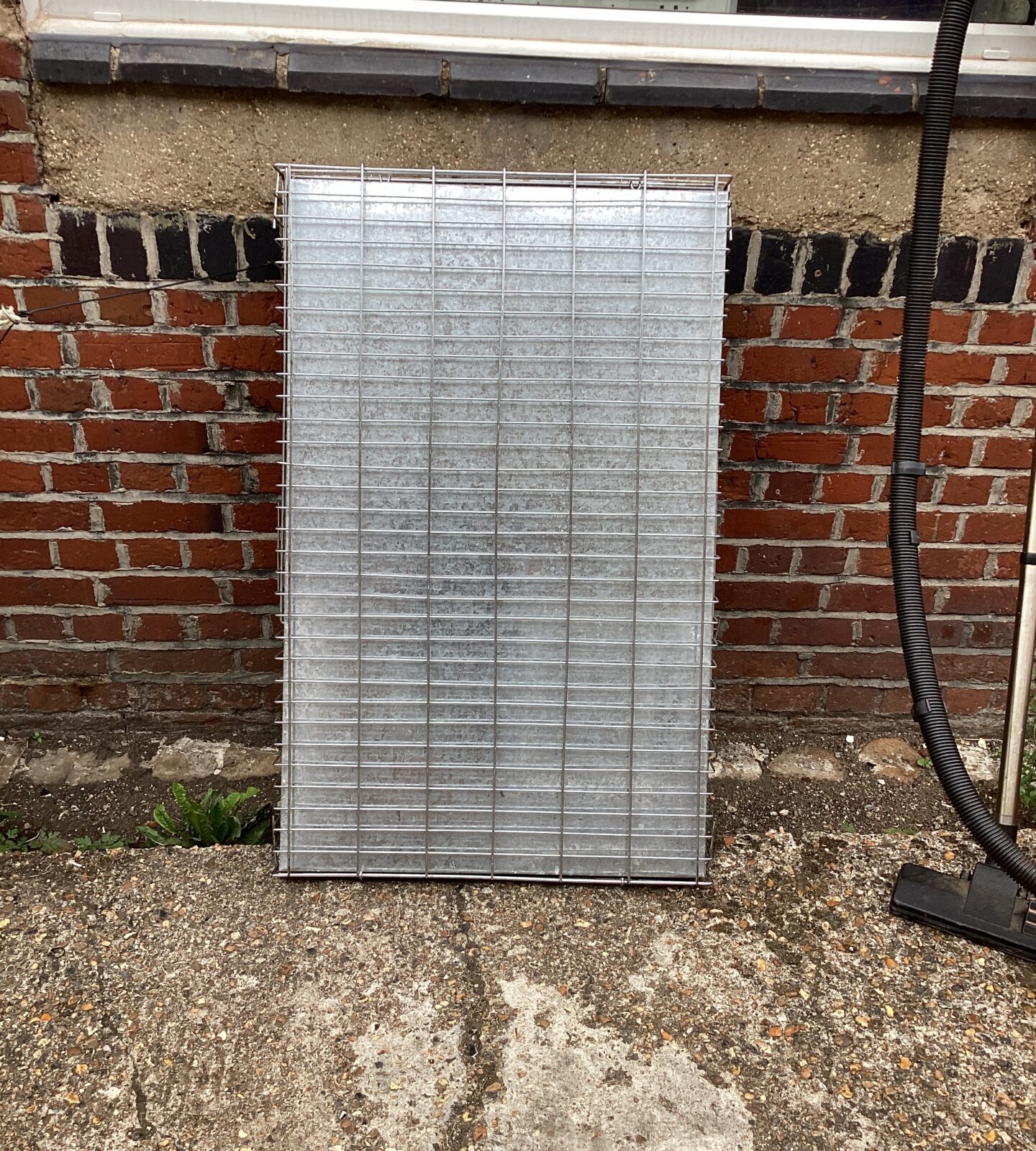 Large galvanised animal transport cage