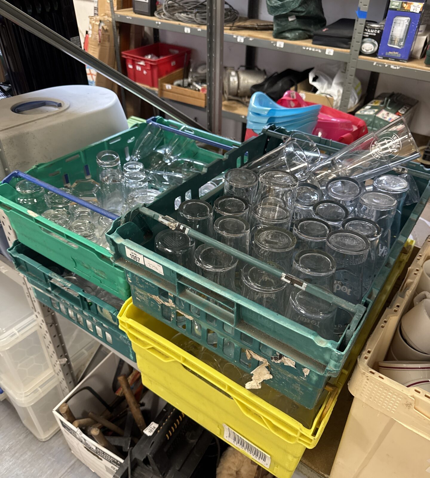 Your trays of assorted drinking glasses