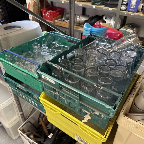 Your trays of assorted drinking glasses
