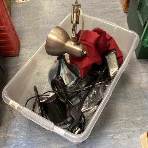 Box of mixed lighting inc angle poise style desk lamp