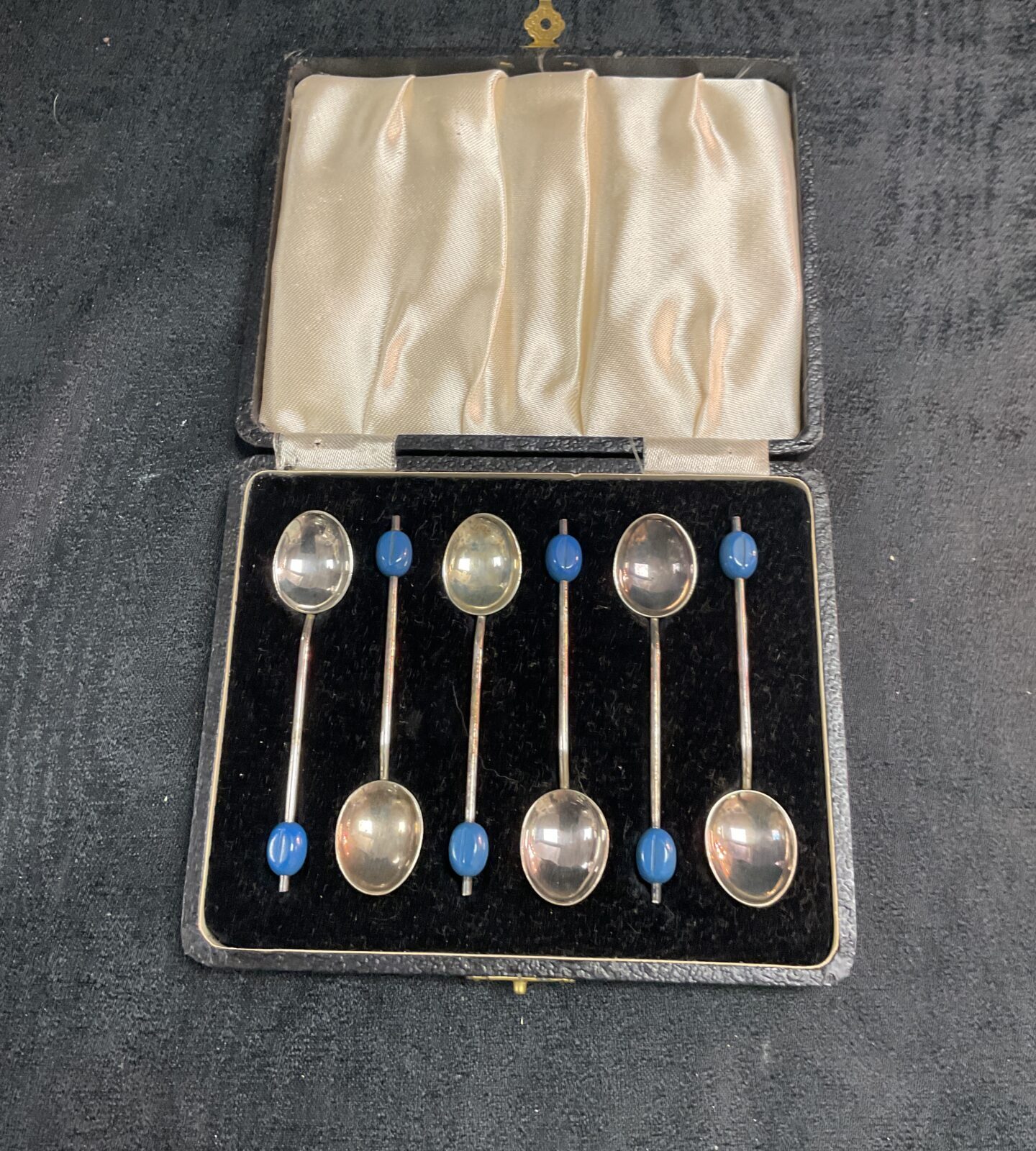 Set of Silverplate coffee bean spoons