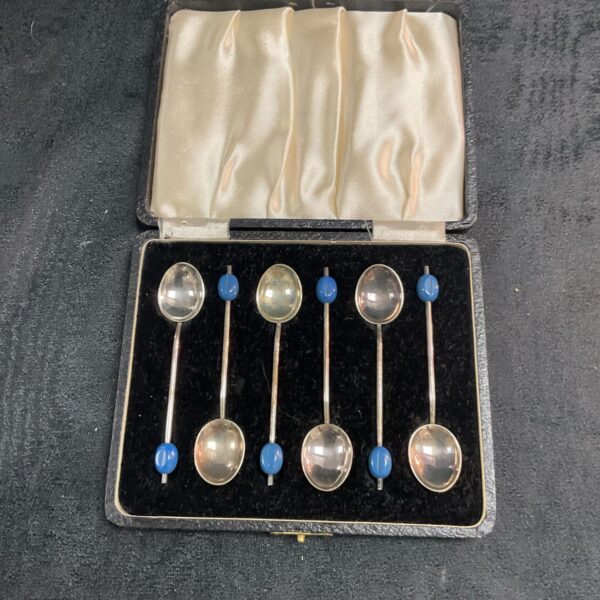 Set of Silverplate coffee bean spoons