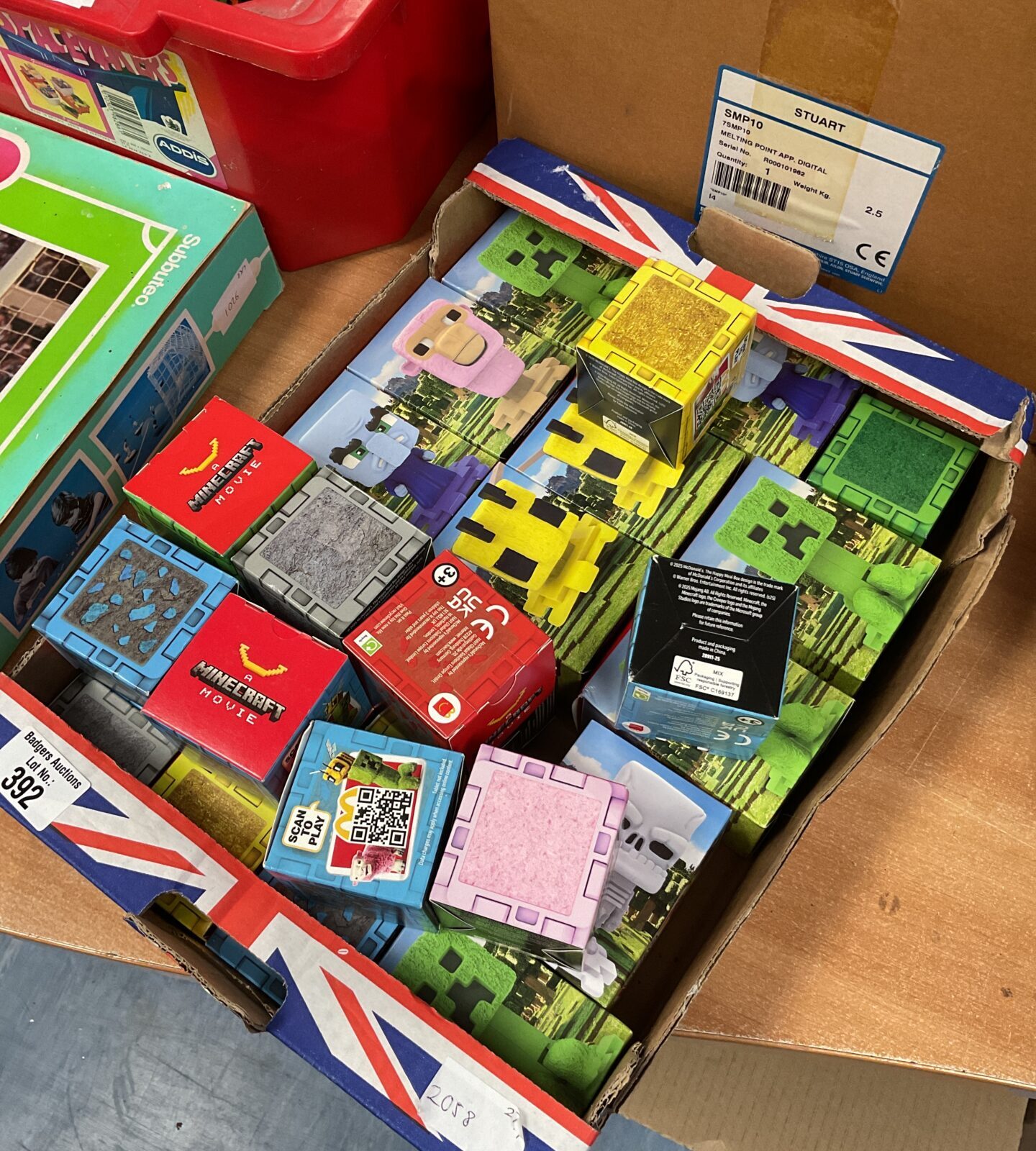 Tray of mcdonalds minecraft toys