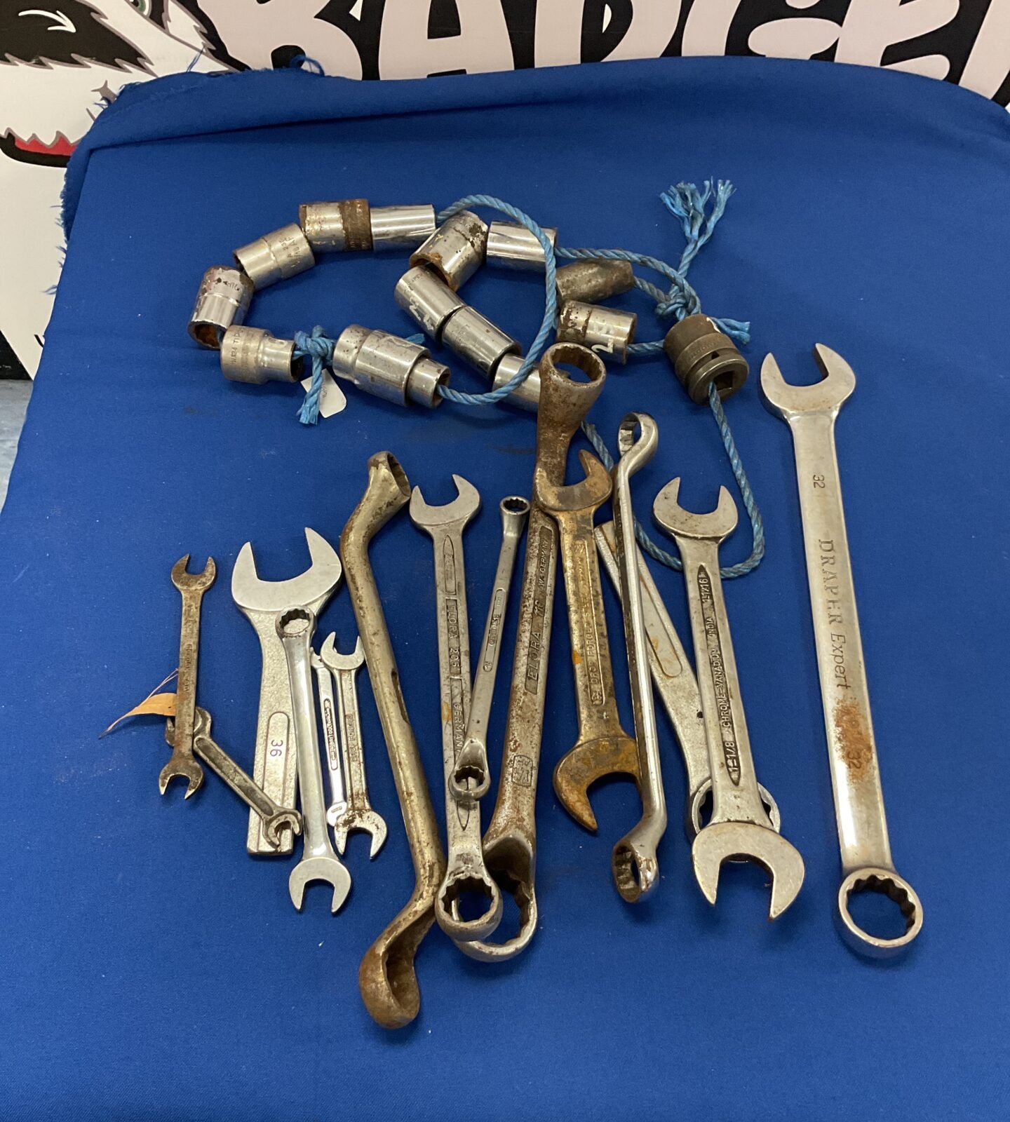 Green bag of assorted Large Spanner’s and sockets
