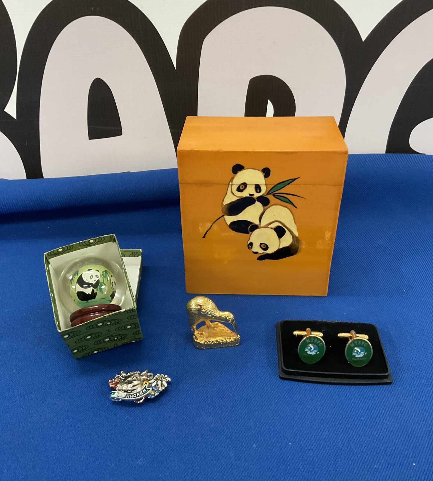 Cufflinks, Kiwi Bird ornament and brooch with small box