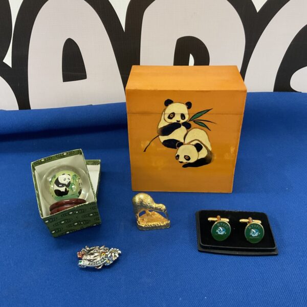 Cufflinks, Kiwi Bird ornament and brooch with small box