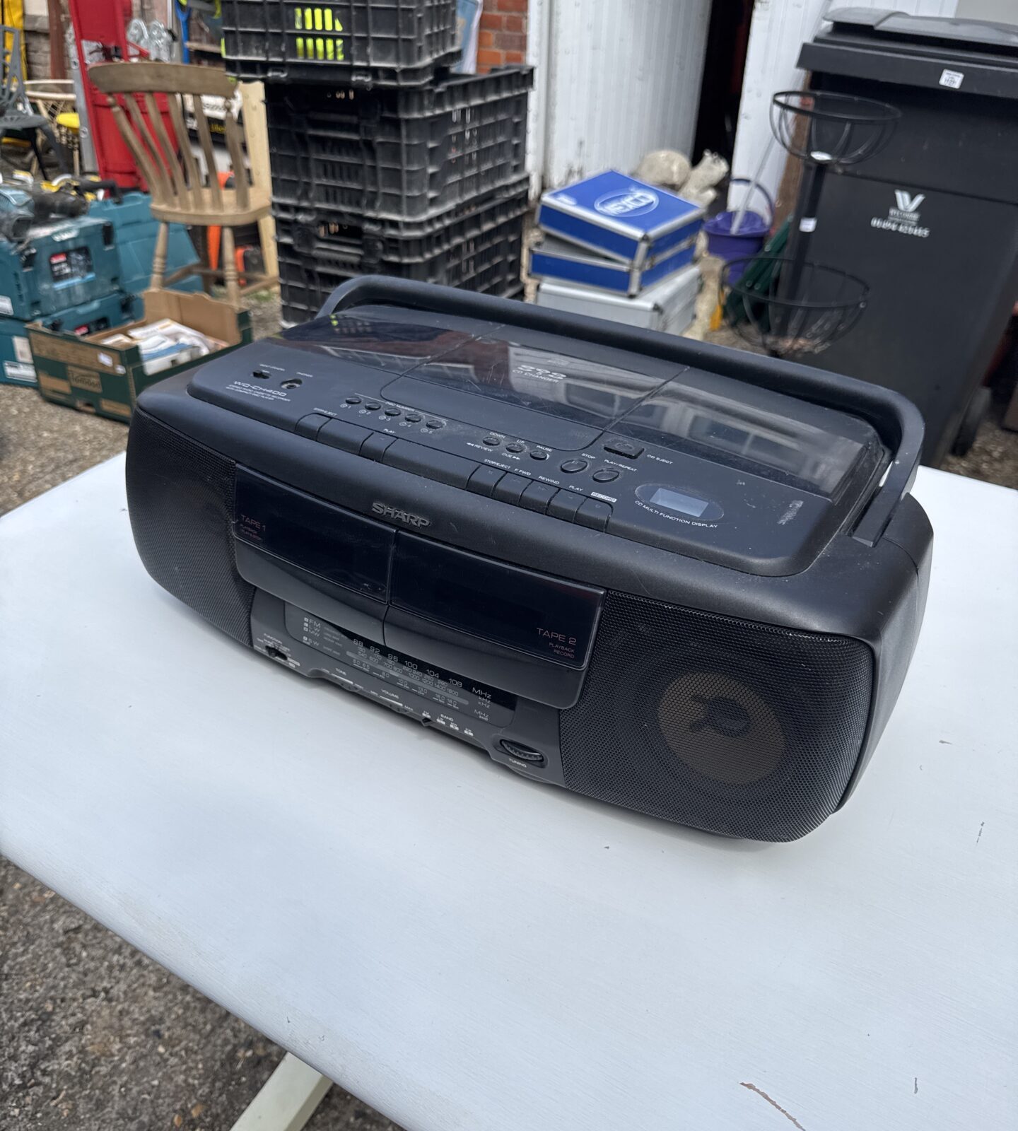 Sharp WQ-CH400 portable 5 cd changer boombox - working