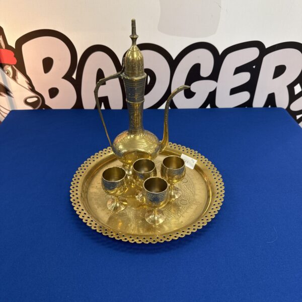 Vintage Moroccan brass coffee service set