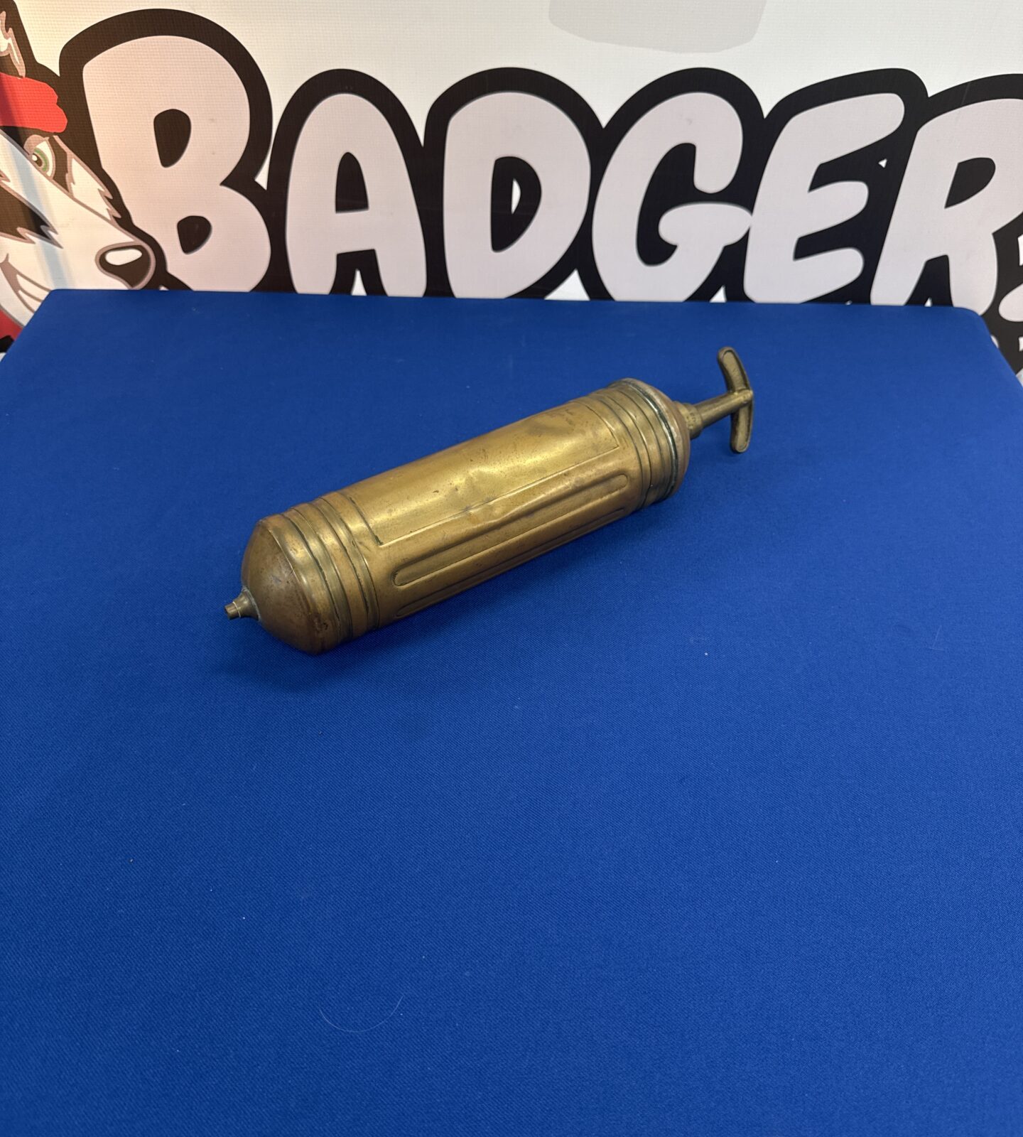 Vintage 1962 war department stamped brass Pyrene fire extinguisher