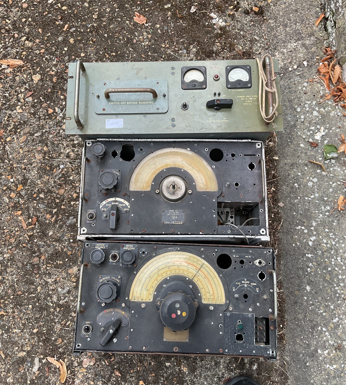 Three Air ministry 1950s Radio units