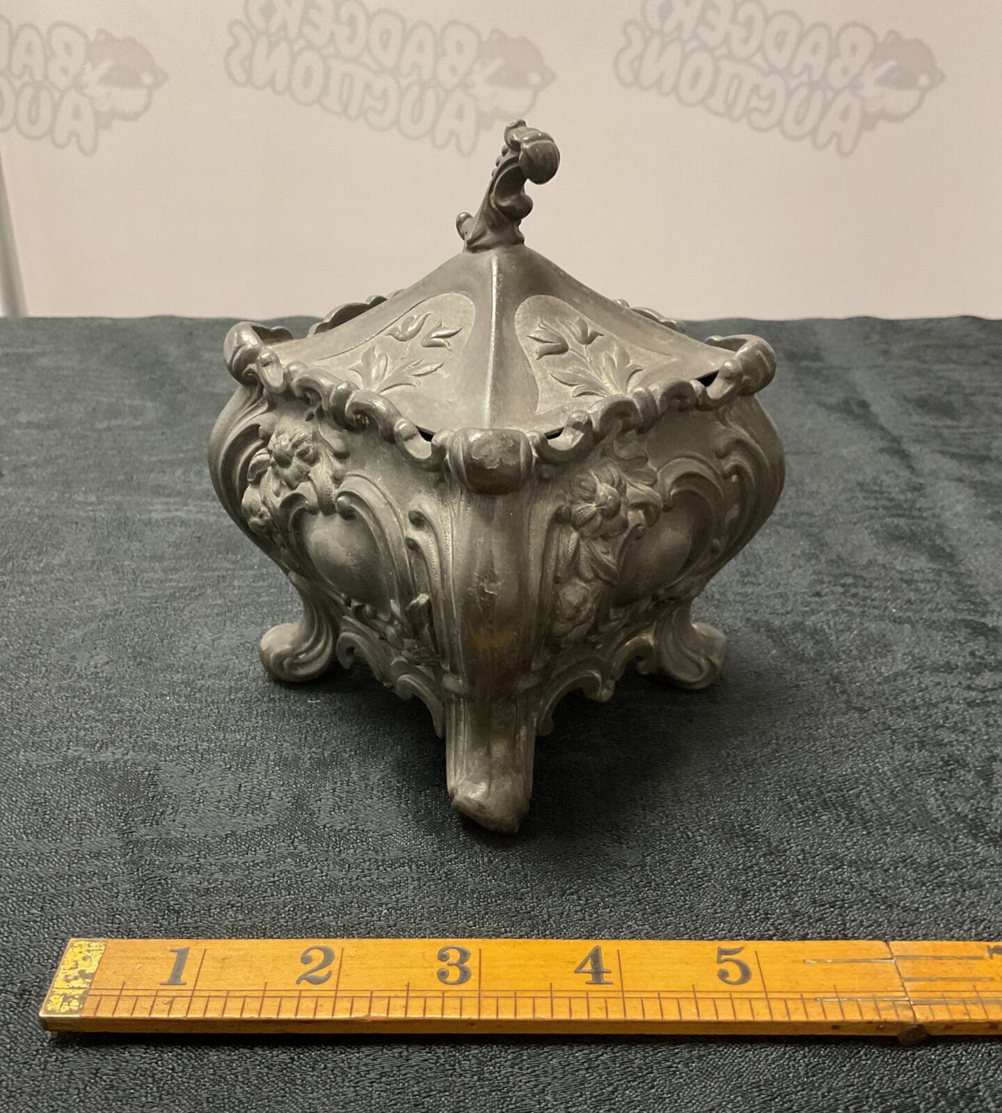 Antique pewter tea caddy
