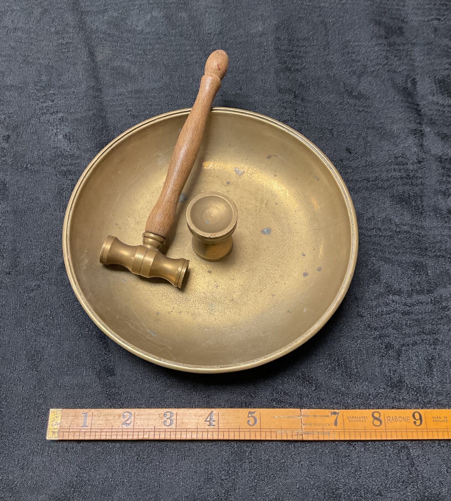 Brass Buddist Gong and hammer