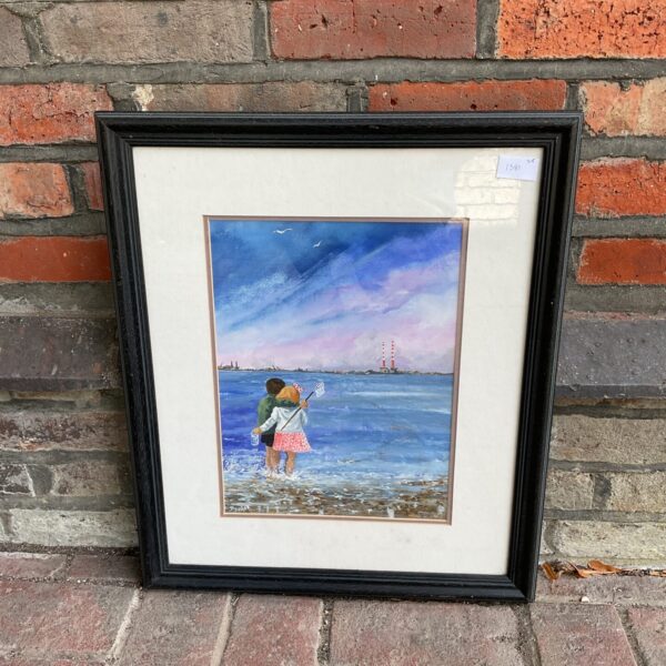 davy dunne framed watercolour titled the dolly mount paddle