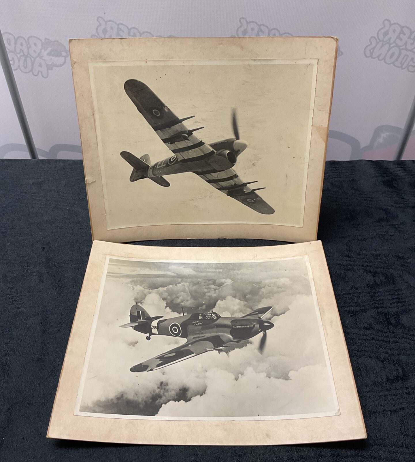 Two Wartime Photographs of a hawker hurricane and typhoon