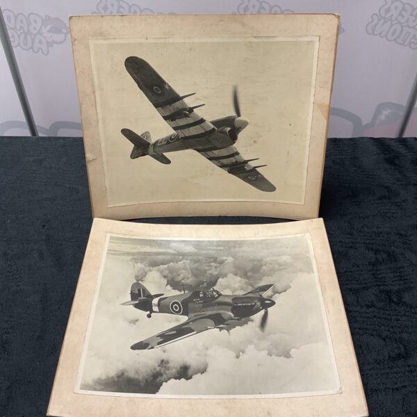 Two Wartime Photographs of a hawker hurricane and typhoon