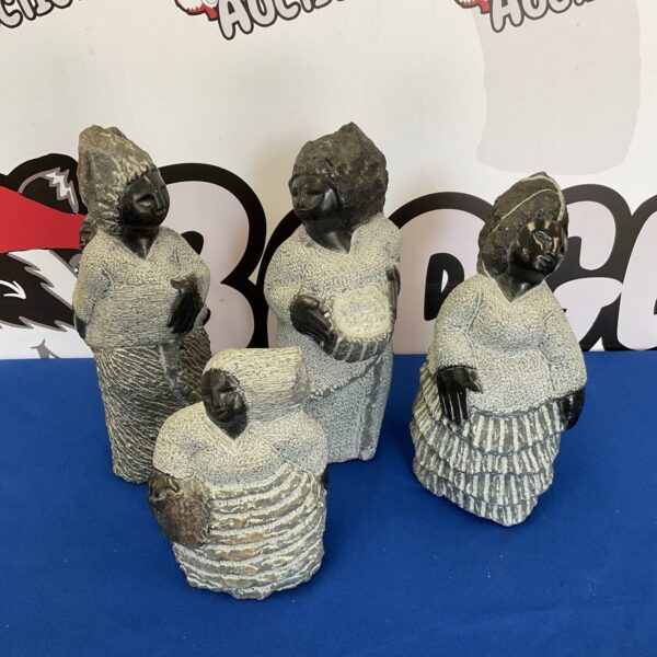 Four signed lameek mullion shana stone sculptures