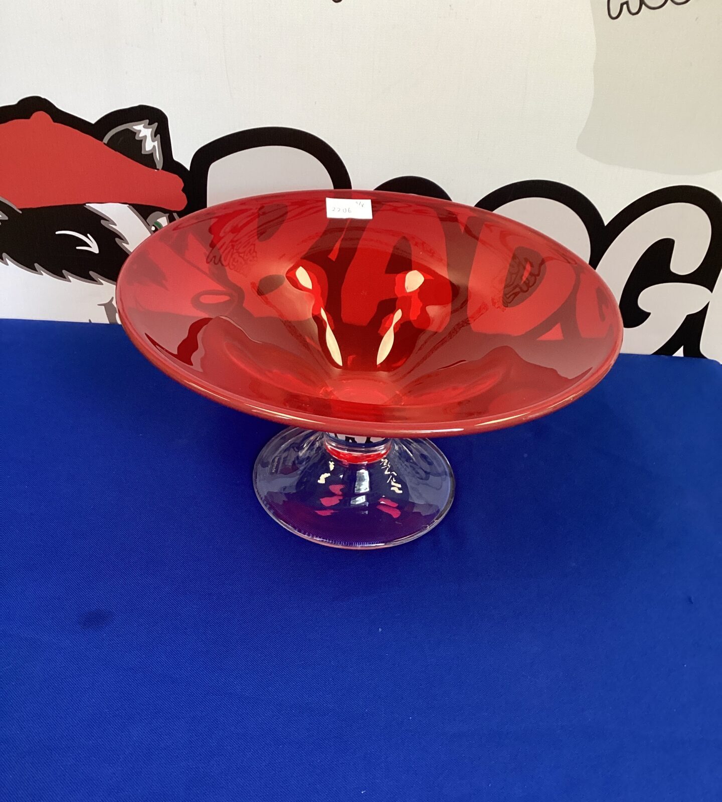 Ruby Glass Pedestal Bowl