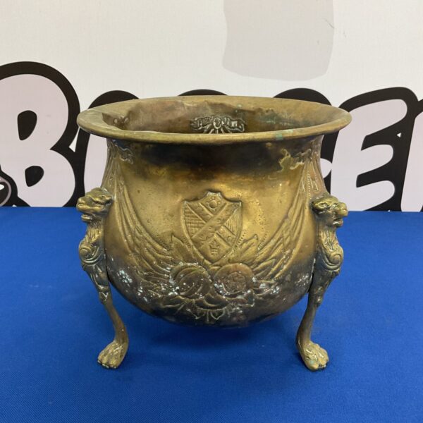 Vintage brass claw footed planter