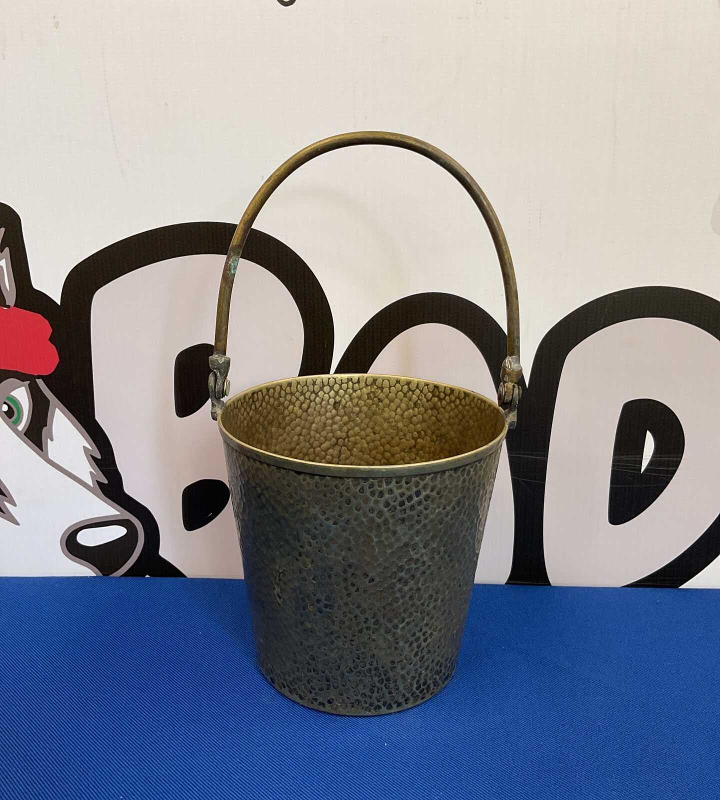 Small antique hammered nickle bucket