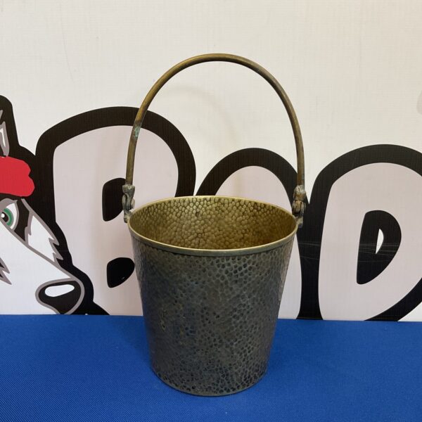 Small antique hammered nickle bucket