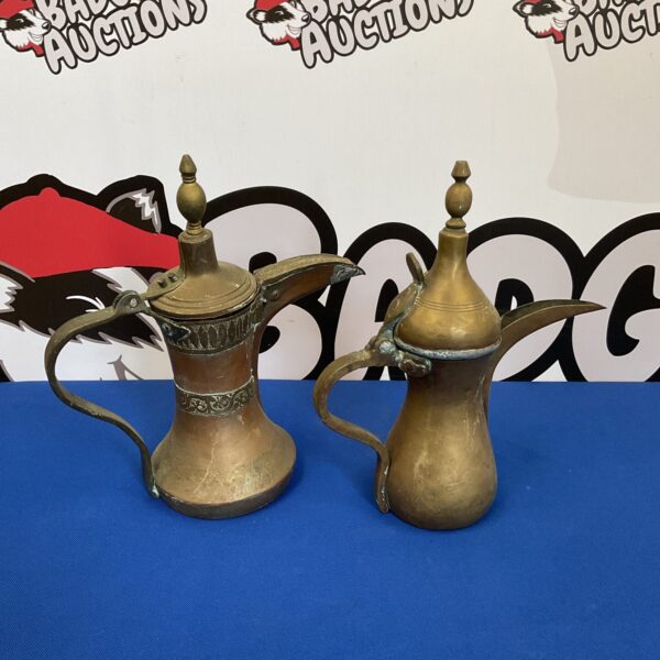 Vintage copper & brass arabic coffee pots