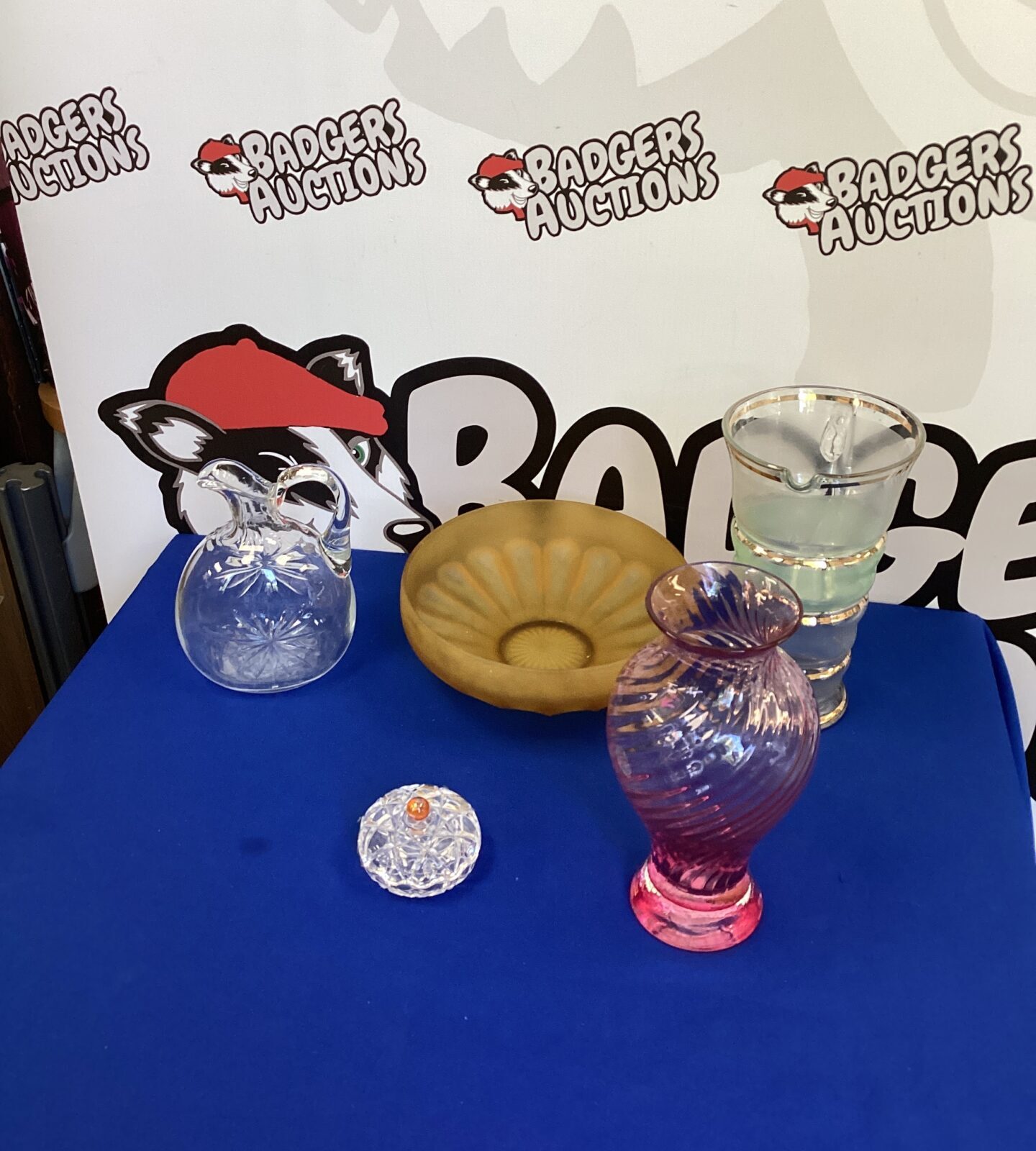 Selection of Vintage Glass items inc Pitcher