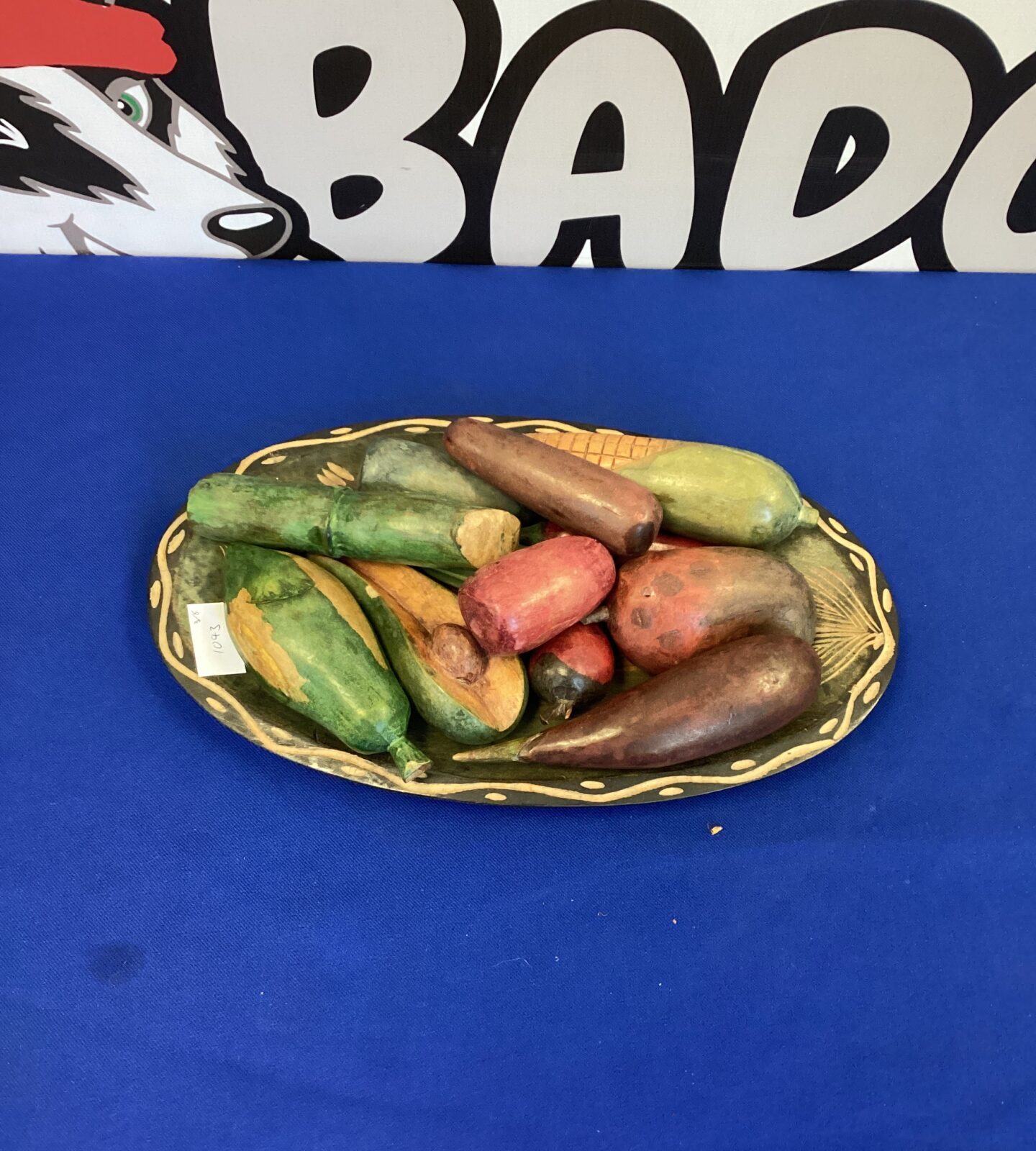Bowl of artificial Wooden fruit