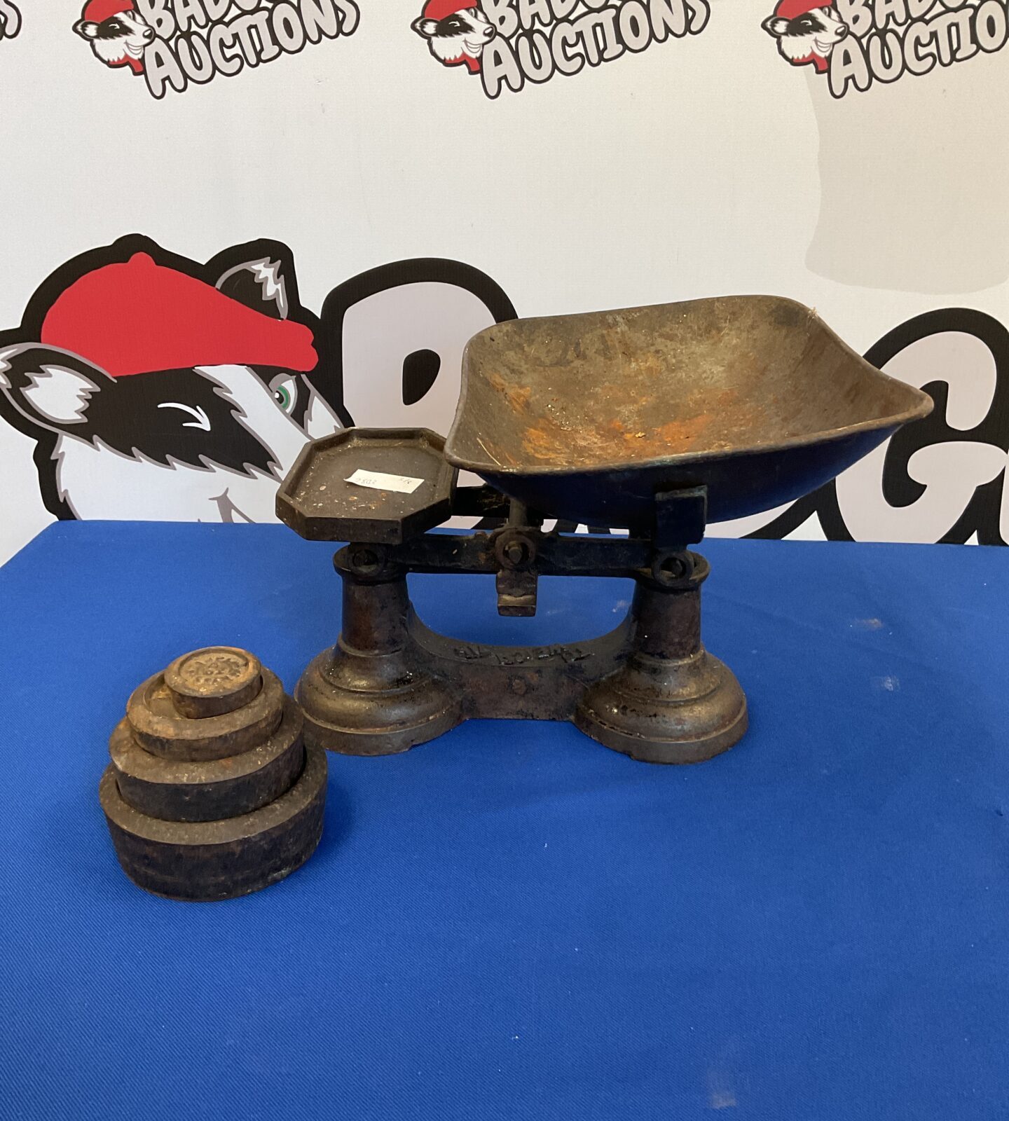 Antique set of william cross scales with weights