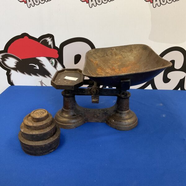 Antique set of william cross scales with weights
