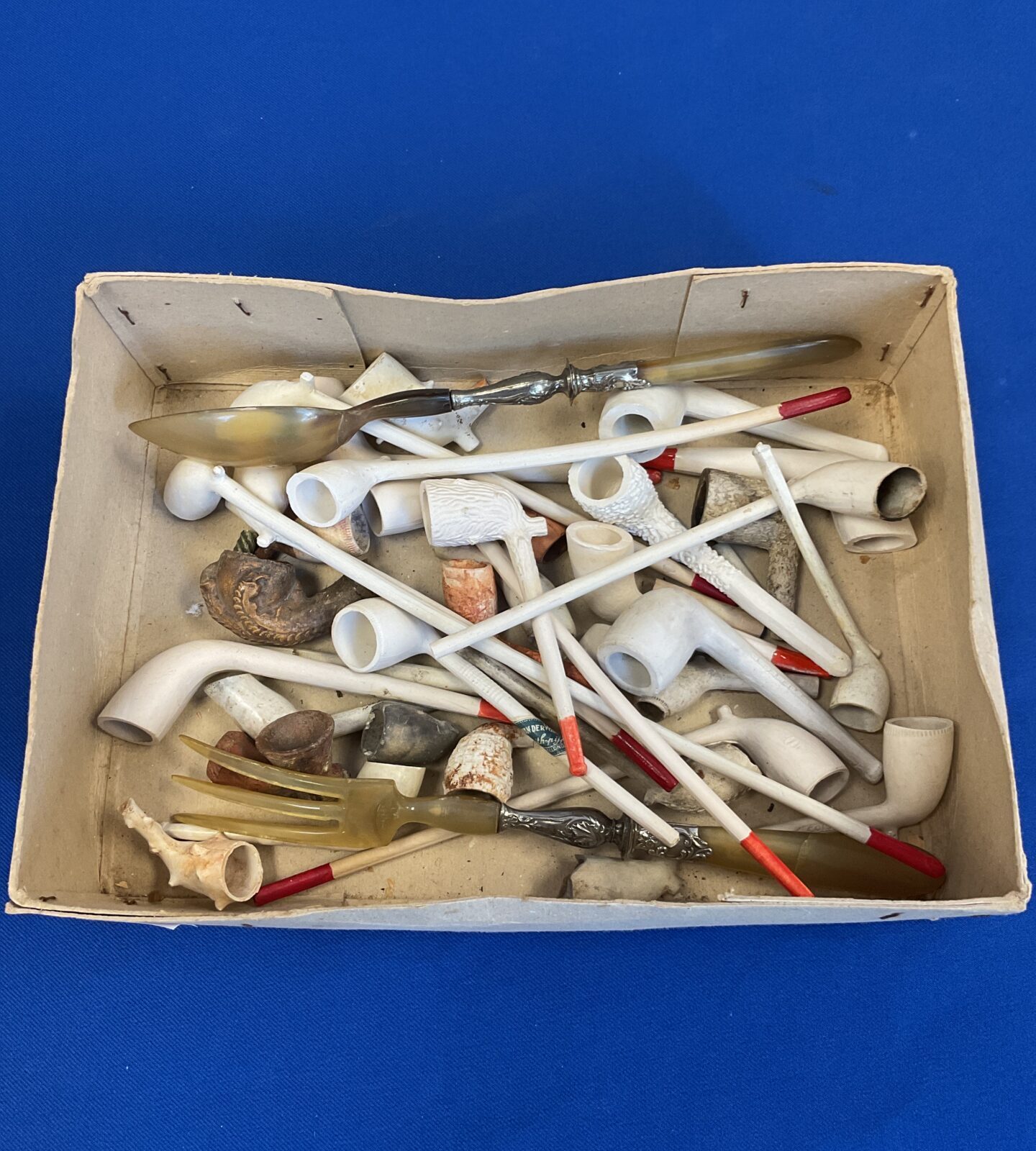 Collection of vintage clay pipes